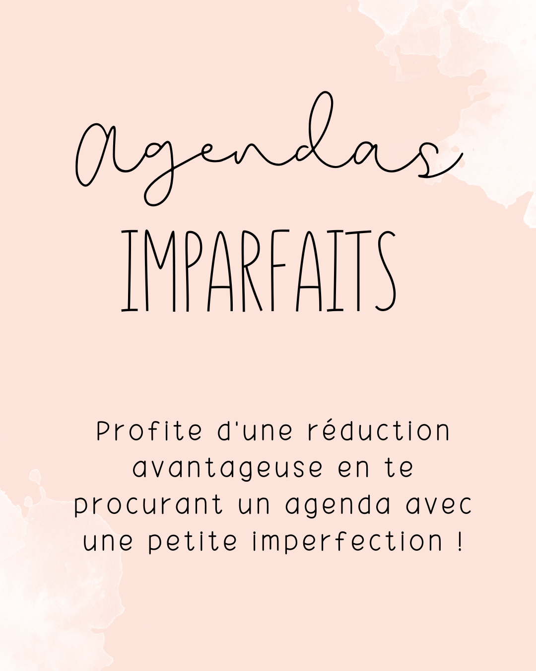 IMPARFAITS - Agendas pour éducatrices et éducateurs à l'enfance avec petites imperfections