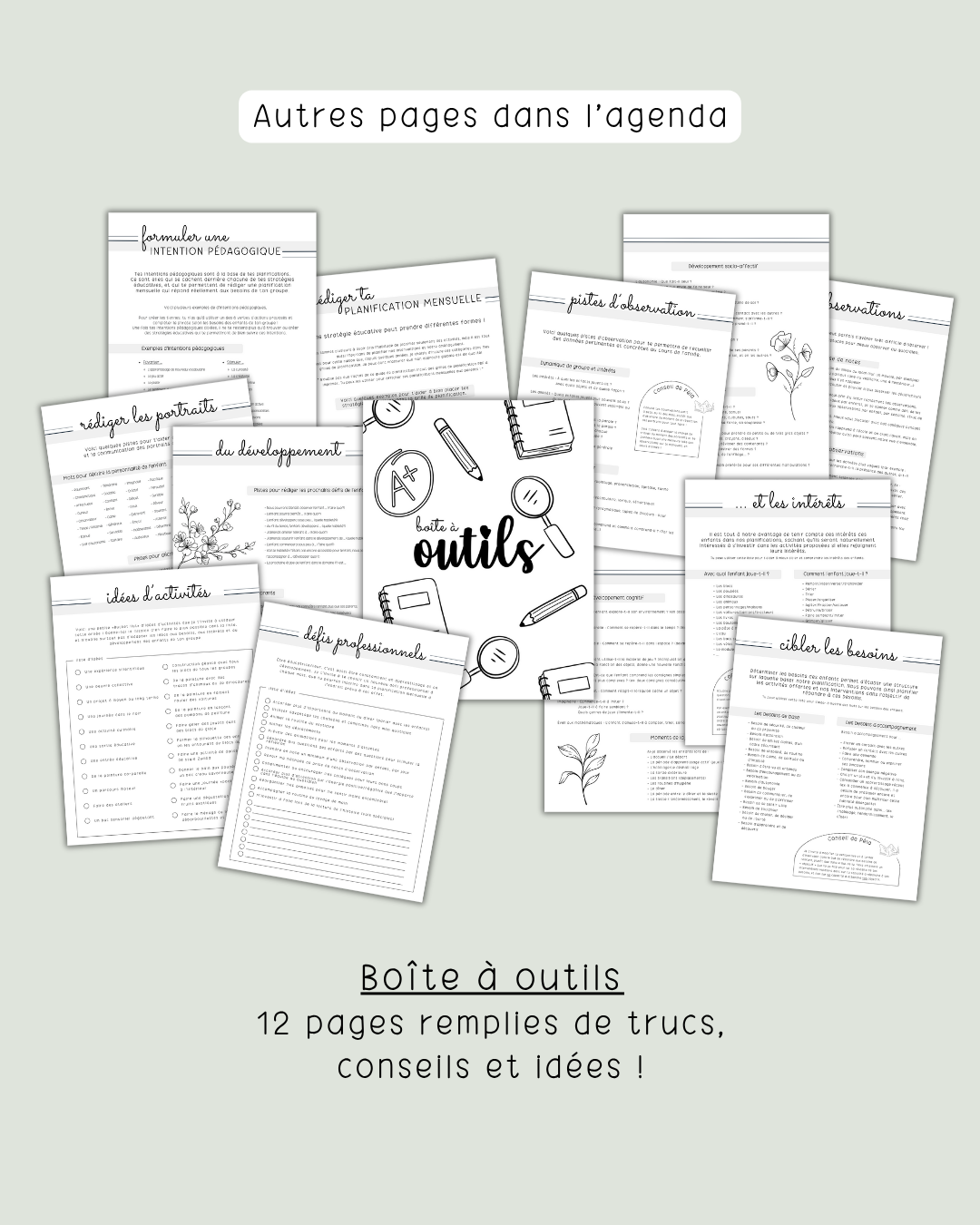 NUMÉRIQUE - Agenda de planification pour éducatrices et éducateurs | Modèle #3 : Semaine sur deux pages