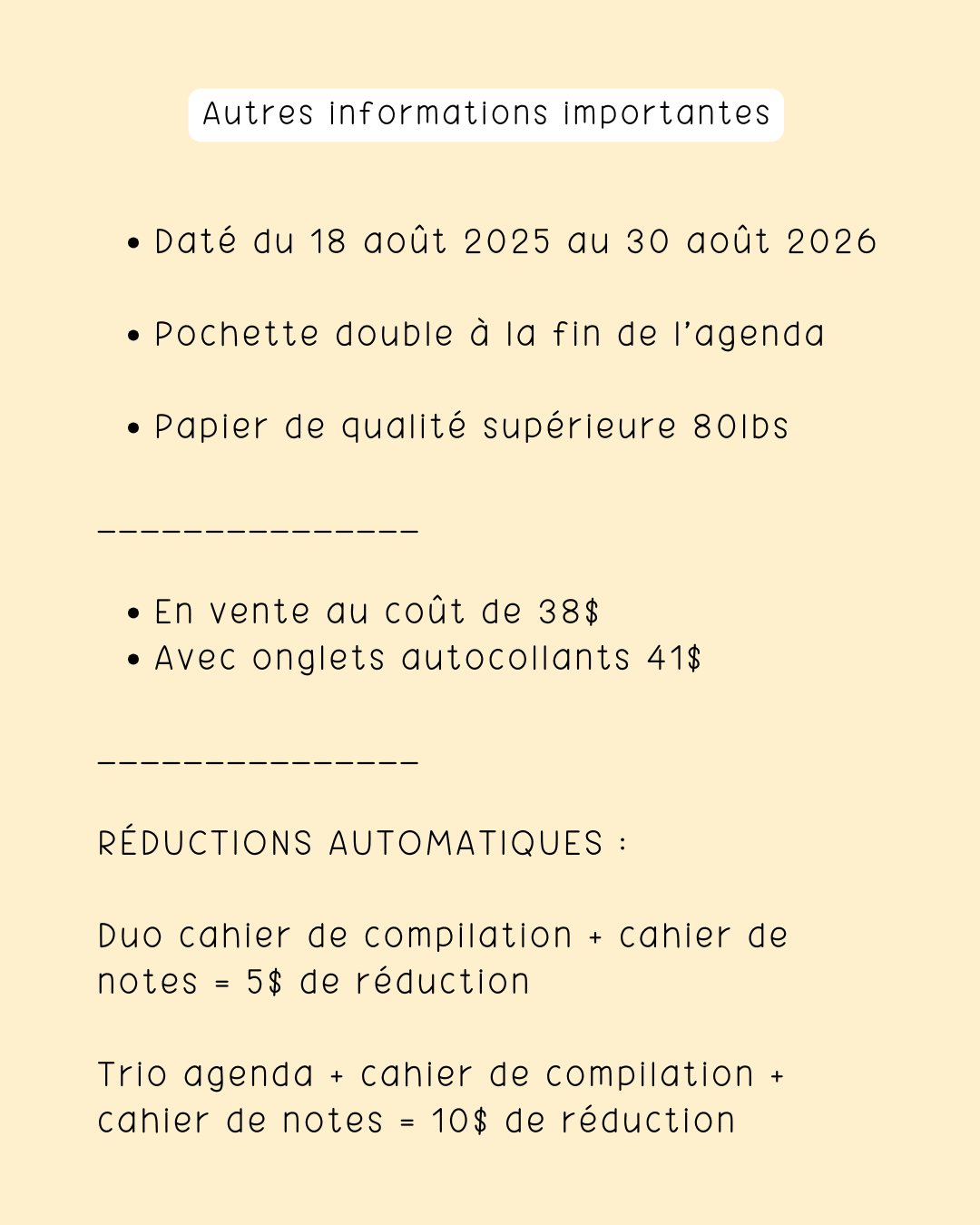 Cahier de compilation des observations