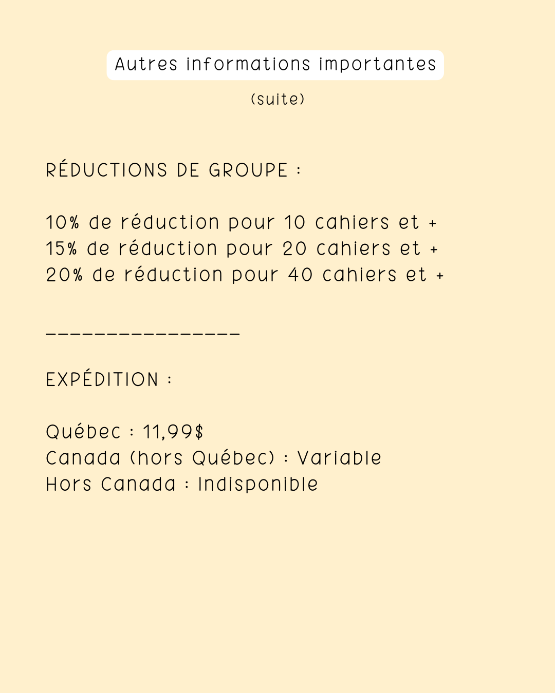 Cahier de compilation des observations