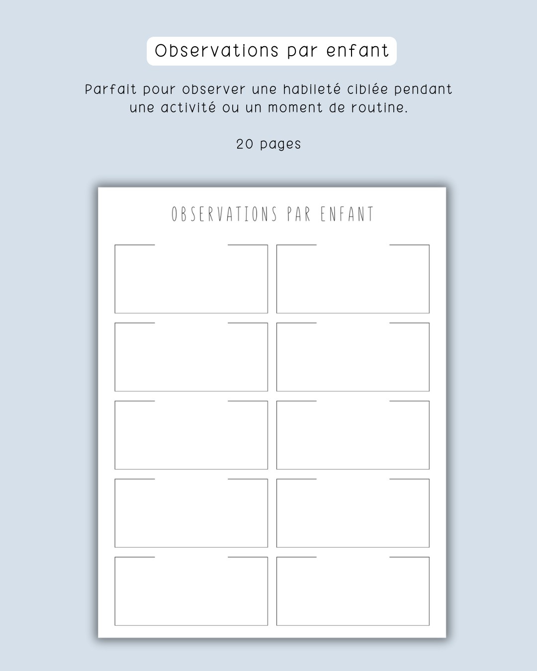 Cahier de notes d'observation