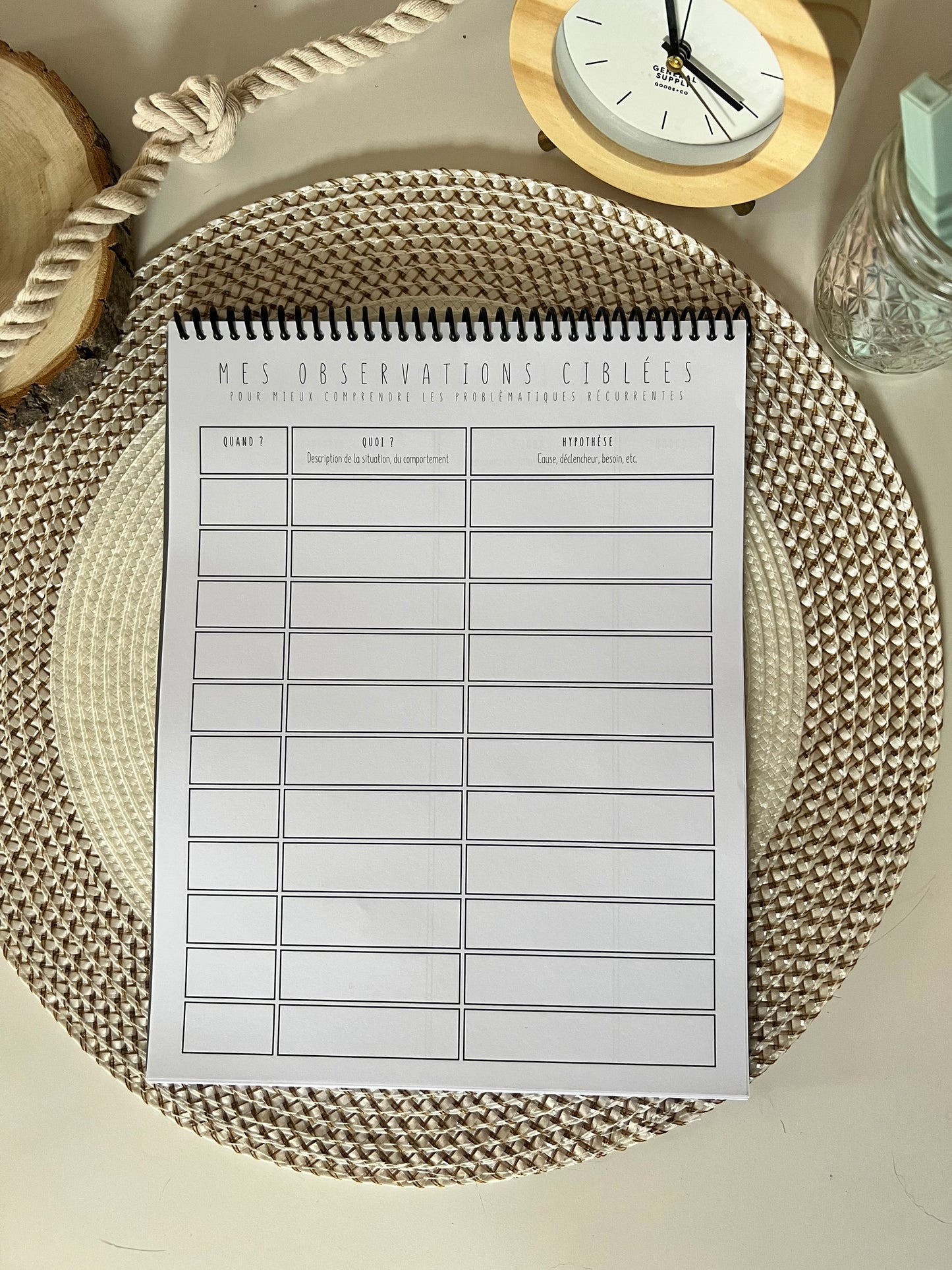 Cahier d'observation