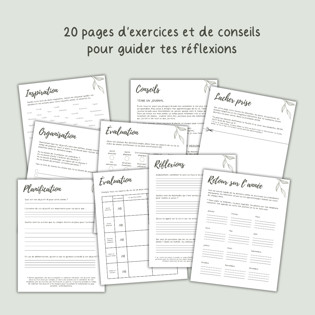 Cahier de réflexions et de planification pour la nouvelle année