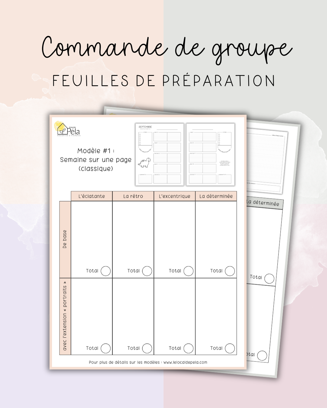 Commande de groupe - Feuilles de préparation
