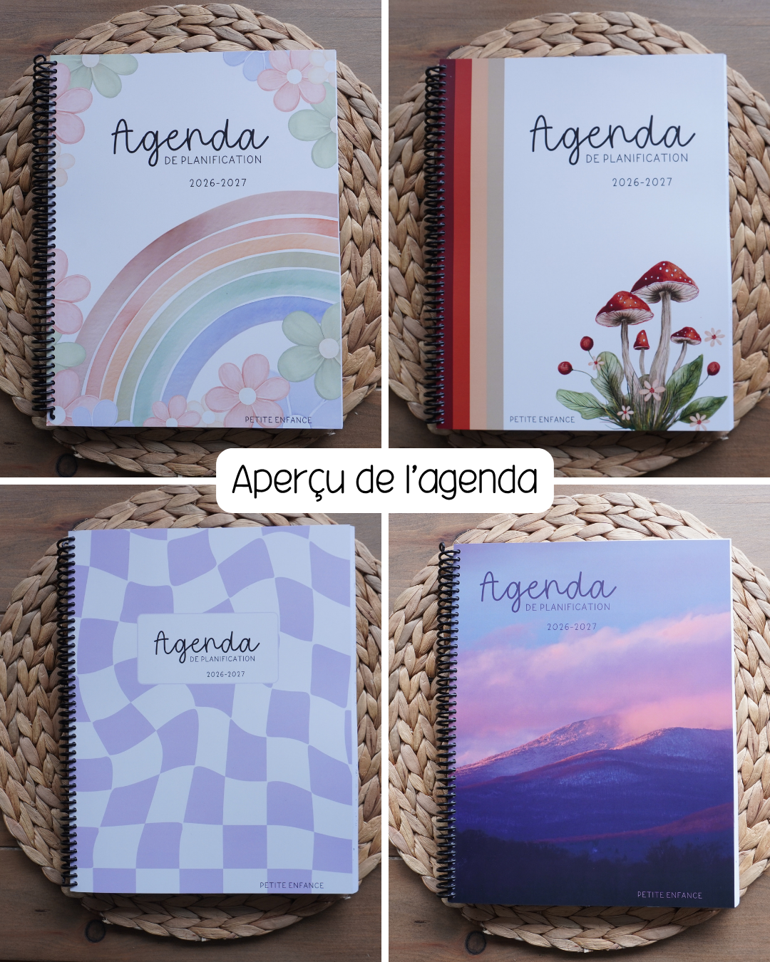 Agenda pour le personnel éducateur | Modèle 4 : Sans semainiers