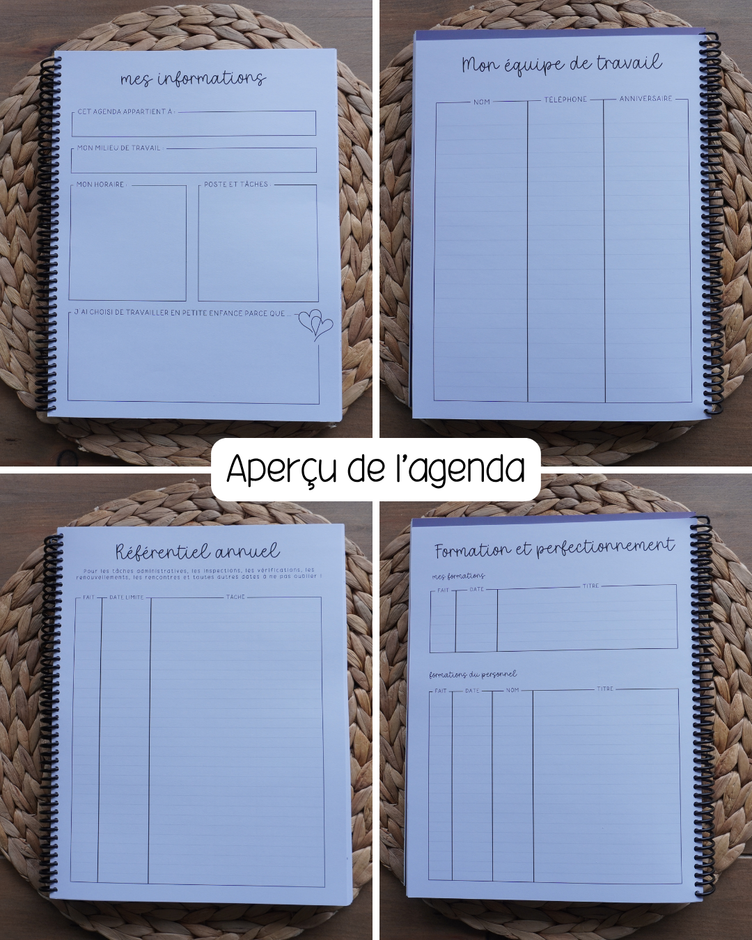 Agenda pour le personnel de soutien