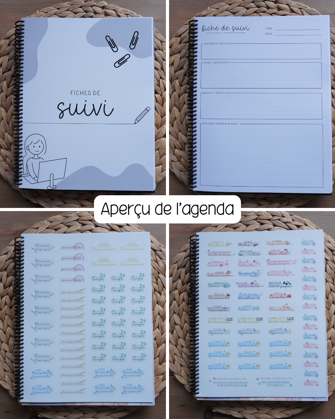 Agenda pour le personnel de soutien