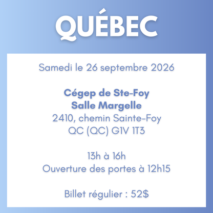 QUÉBEC | 26 septembre 2026