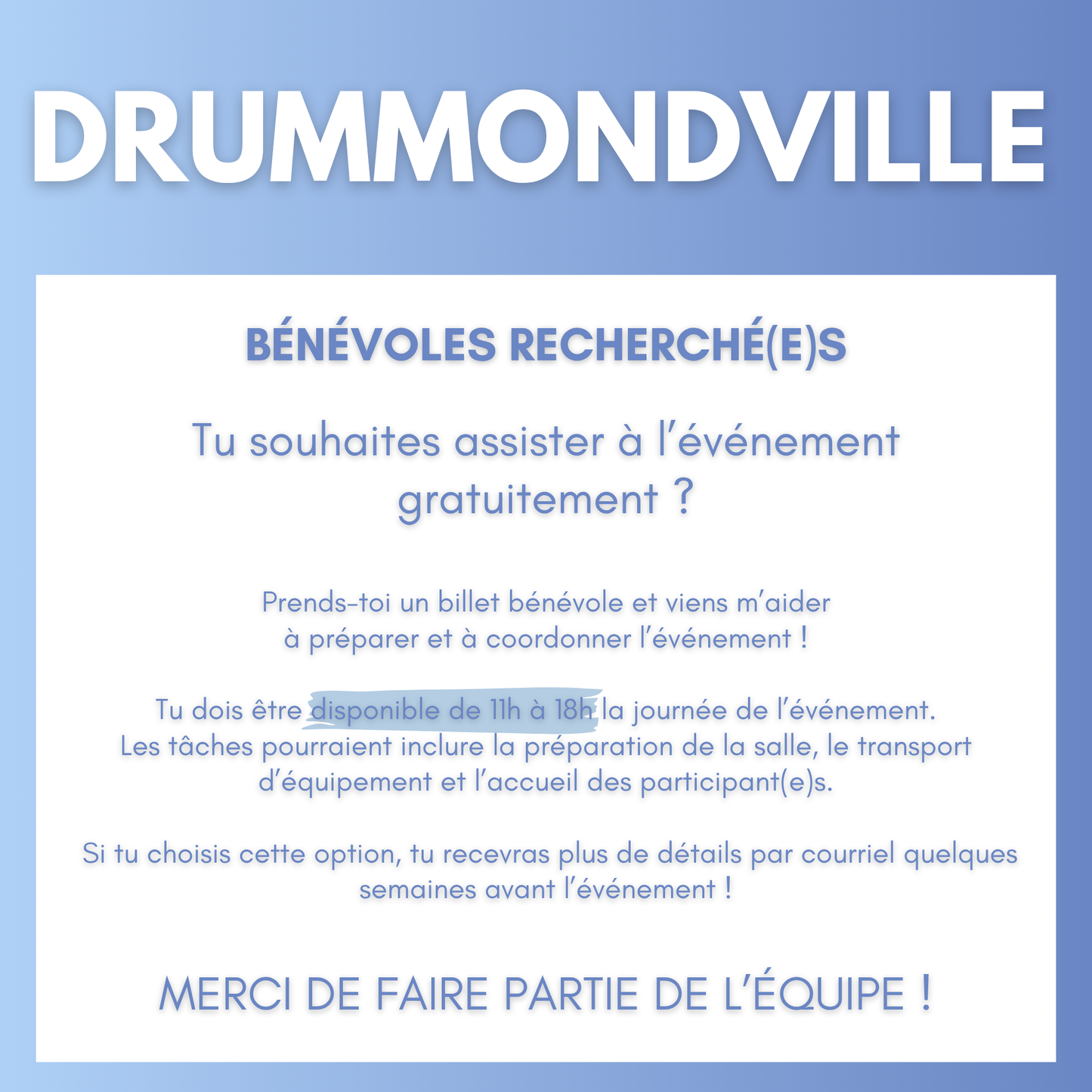 DRUMMONDVILLE | 4 octobre 2026