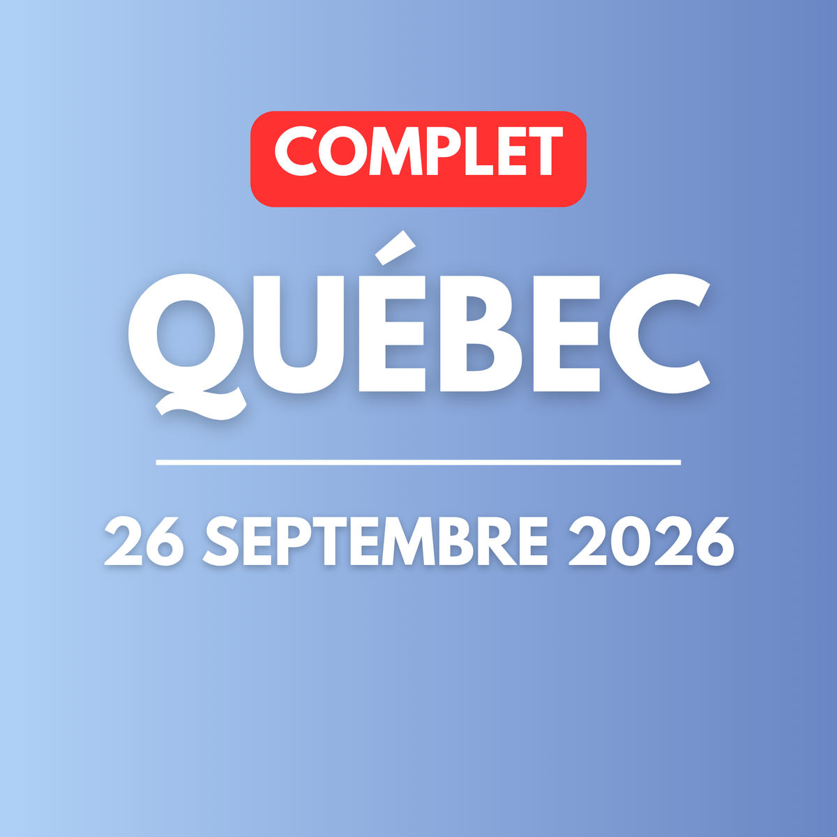QUÉBEC | 26 septembre 2026