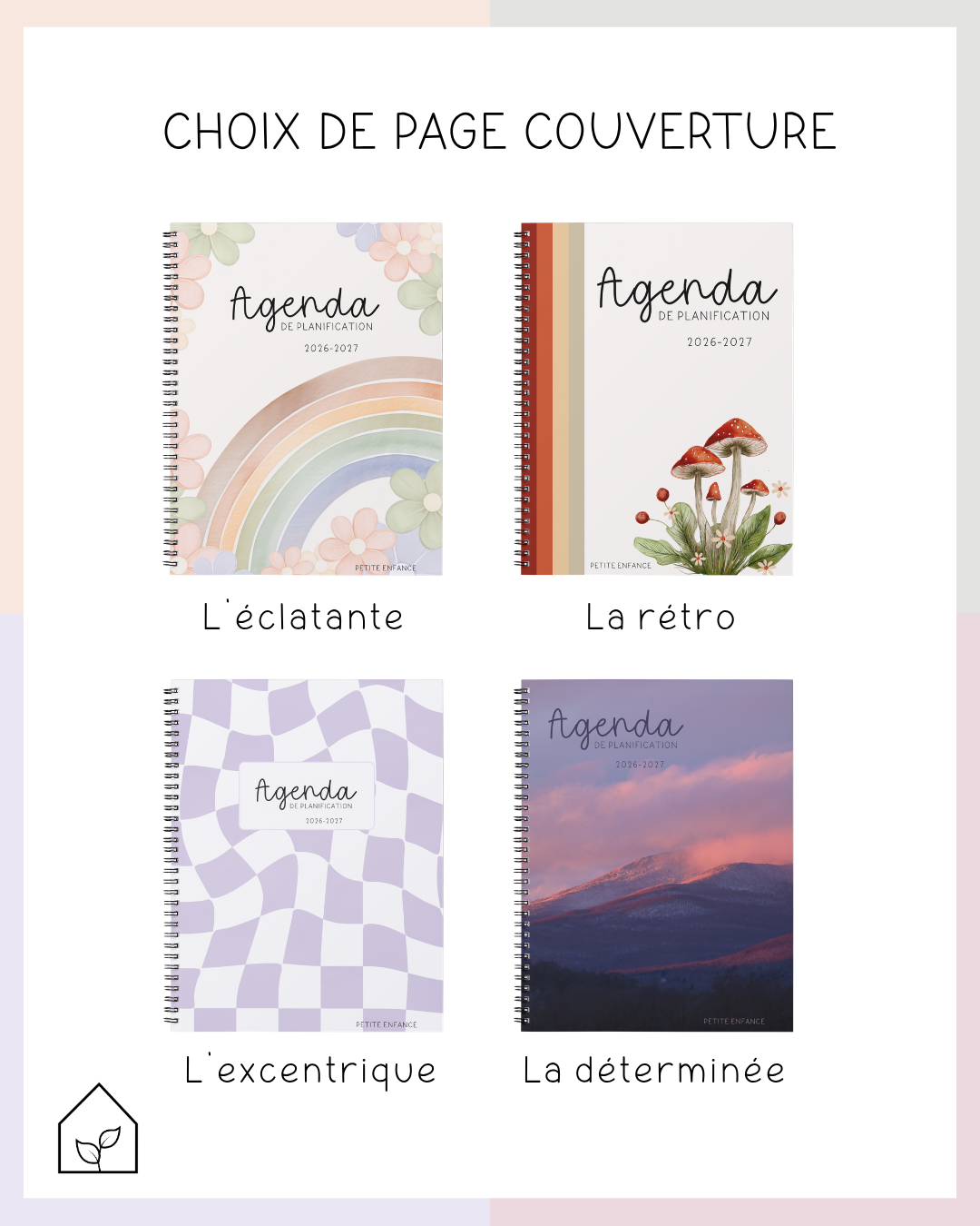 Agenda pour le personnel éducateur | Modèle 4 : Sans semainiers