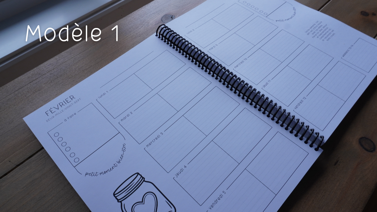 Agenda pour le personnel éducateur | Modèle 1 : Semaine sur une page (classique)