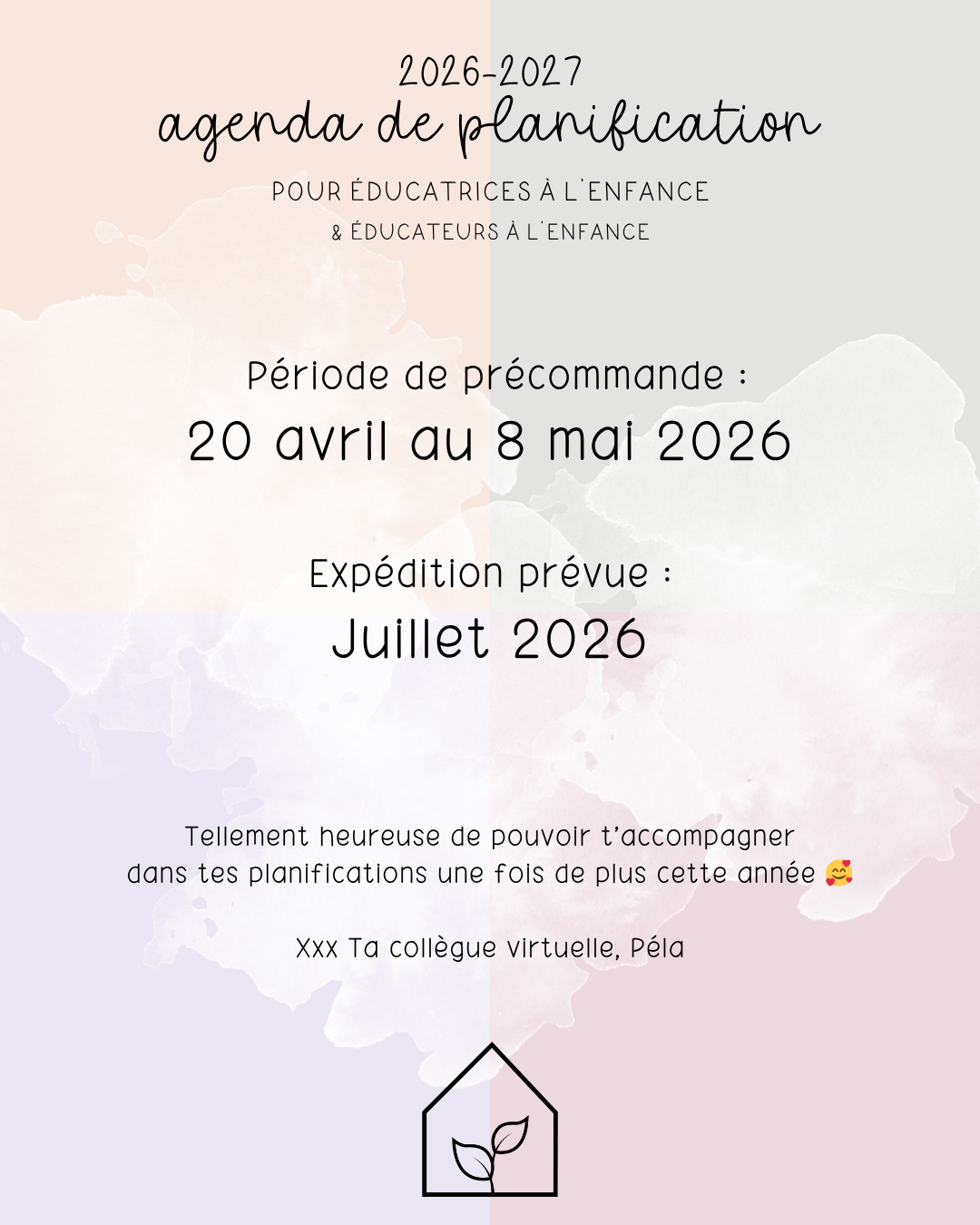 Agenda pour le personnel éducateur | Modèle 4 : Sans semainiers