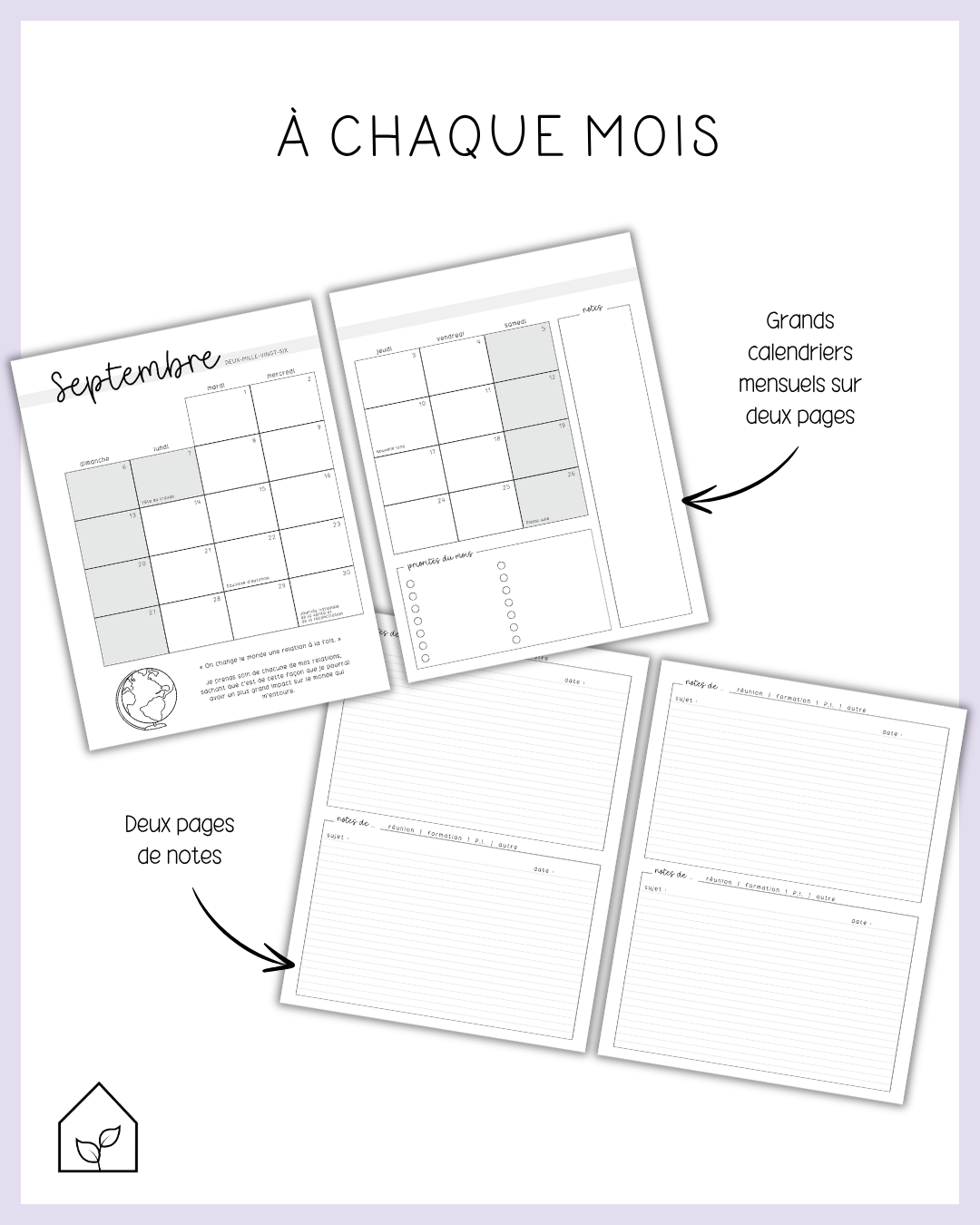 Agenda pour le personnel de soutien