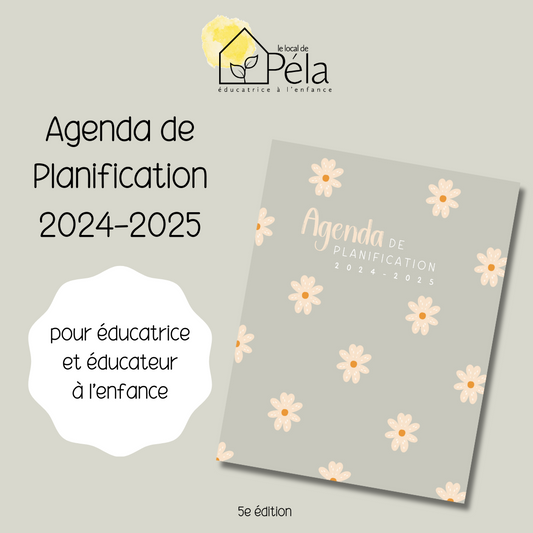 Agenda de planification pour éducatrice et éducateur à l'enfance