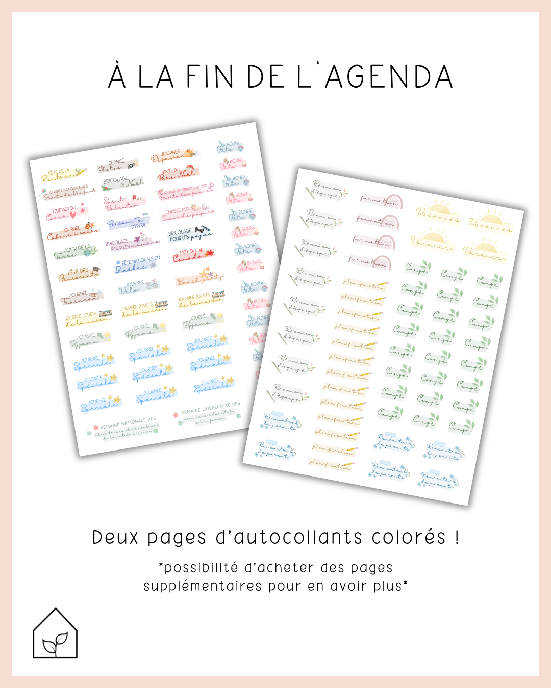 Agenda pour le personnel de soutien