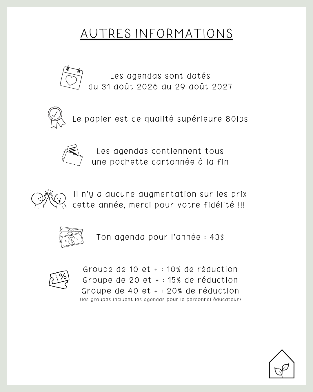 Agenda pour le personnel de soutien