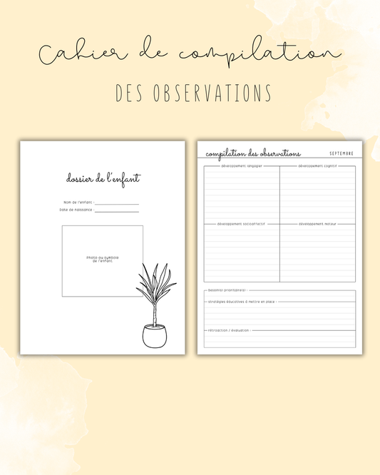 Cahier de compilation des observations
