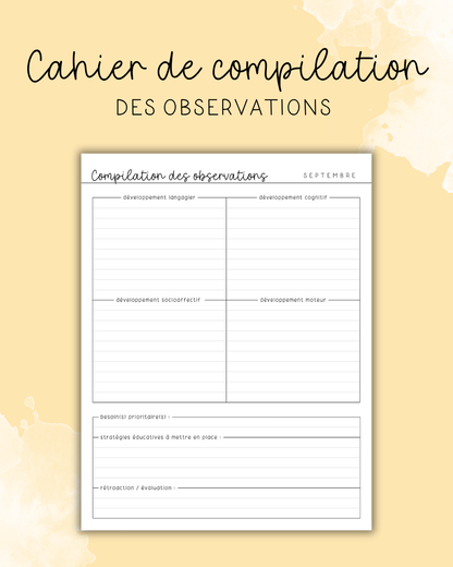 Cahier de compilation des observations