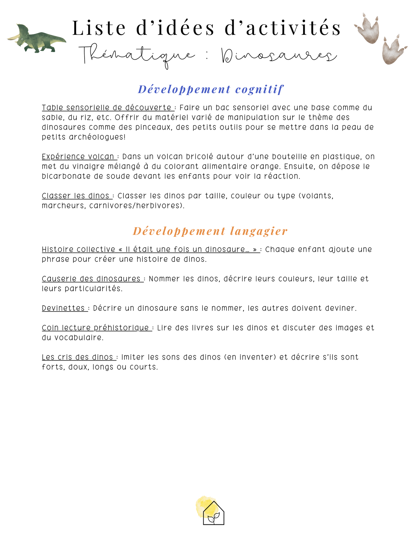 Les dinosaures | Thématique