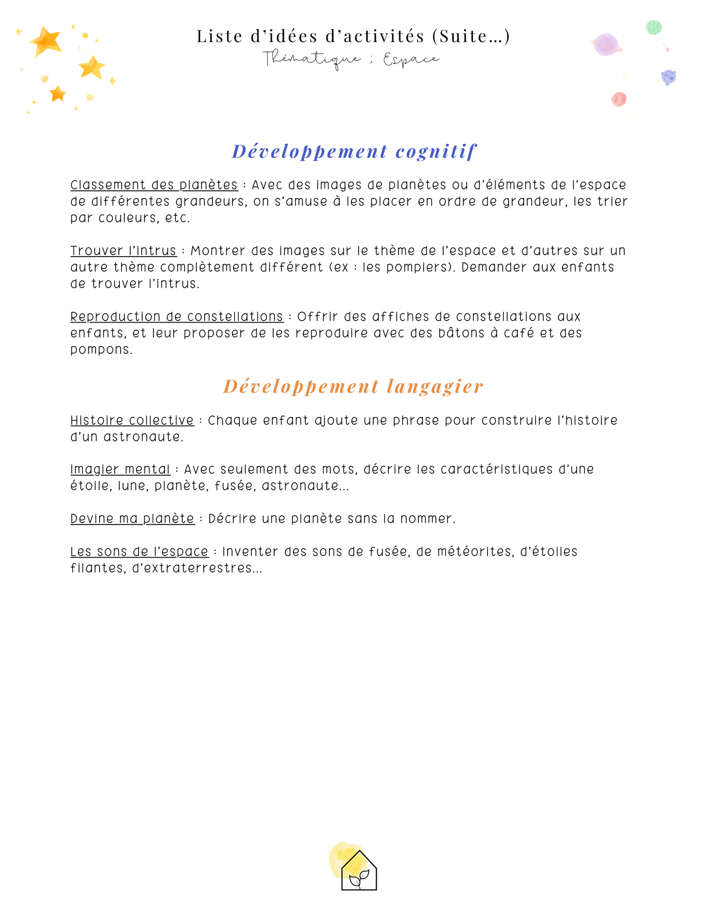 L'espace | Thématique