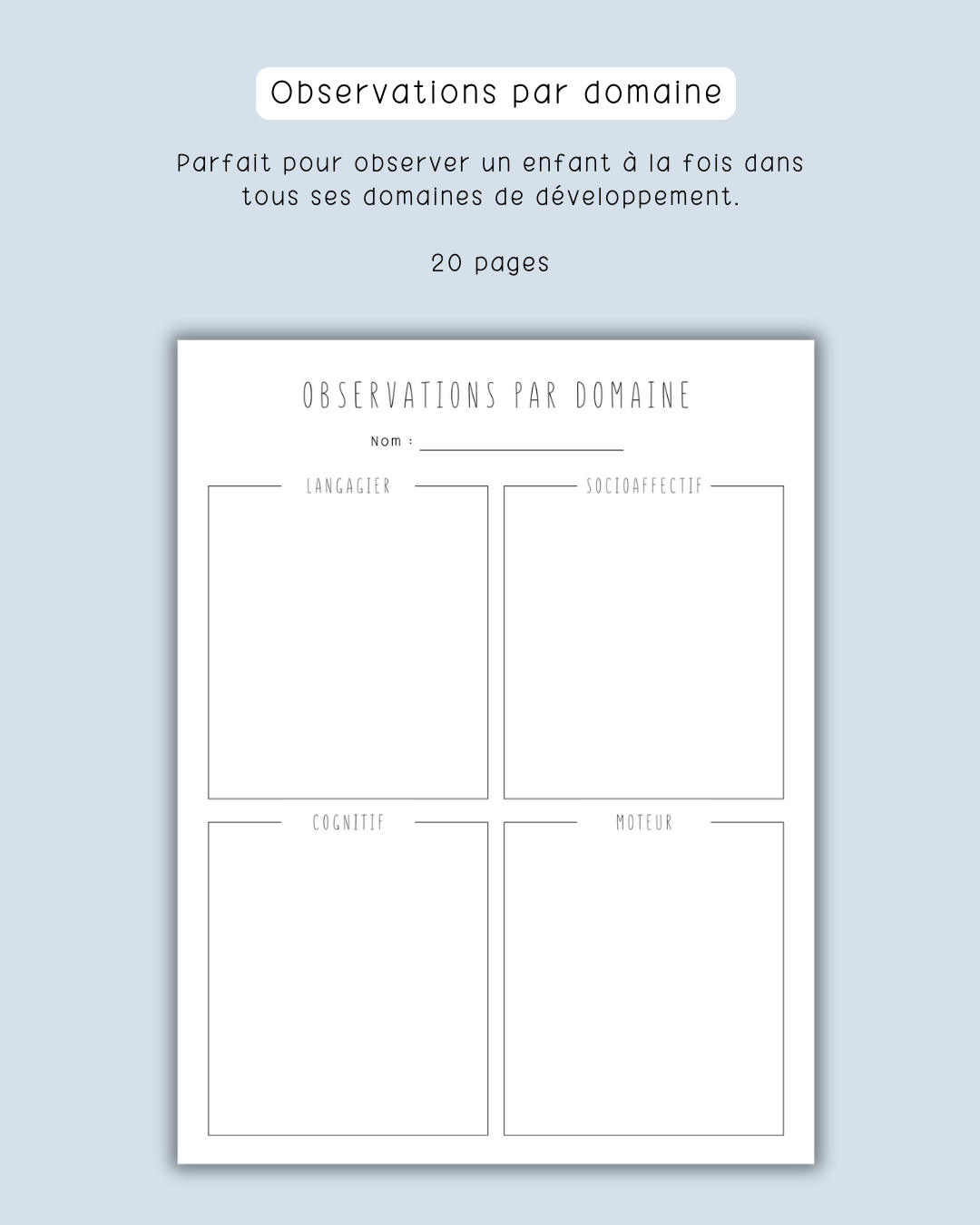 Cahier de notes d'observation