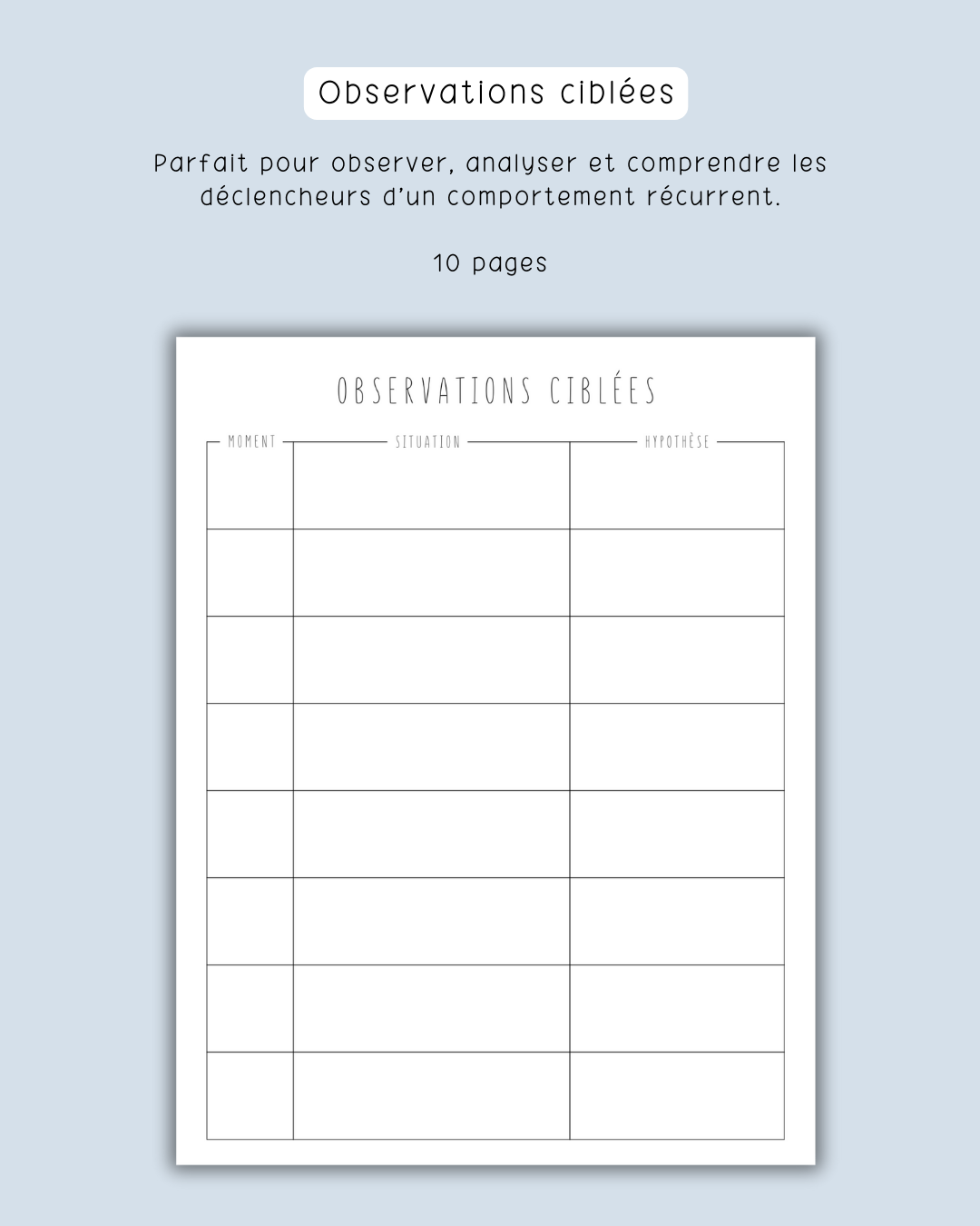 Cahier de notes d'observation