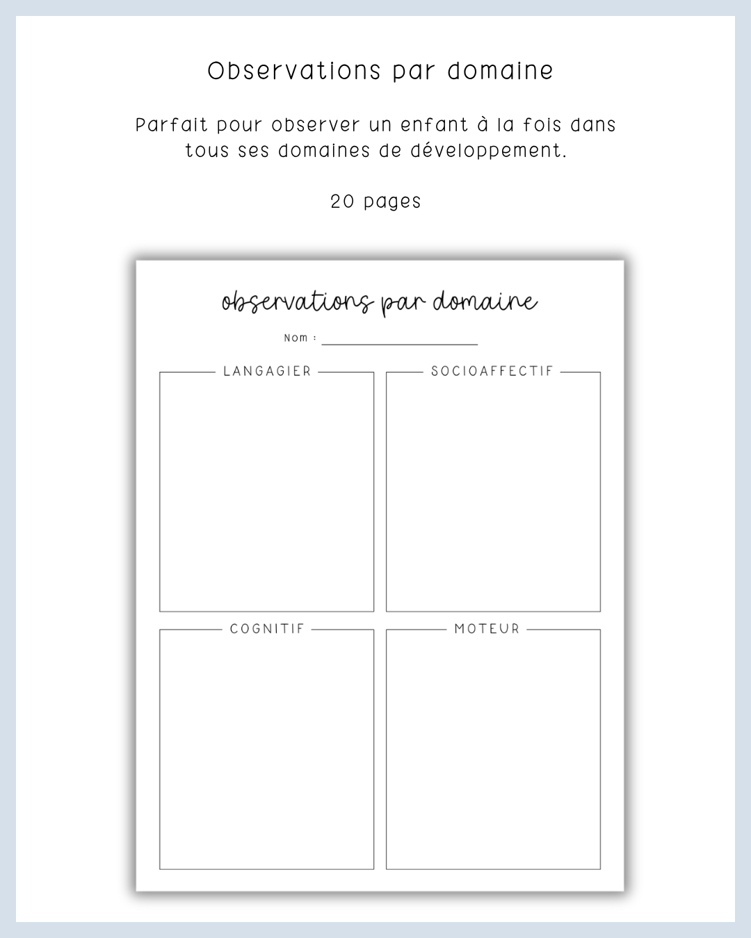 Cahier de notes d'observation