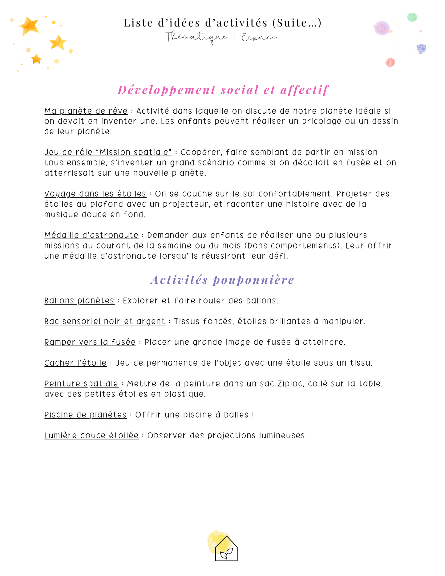 L'espace | Thématique