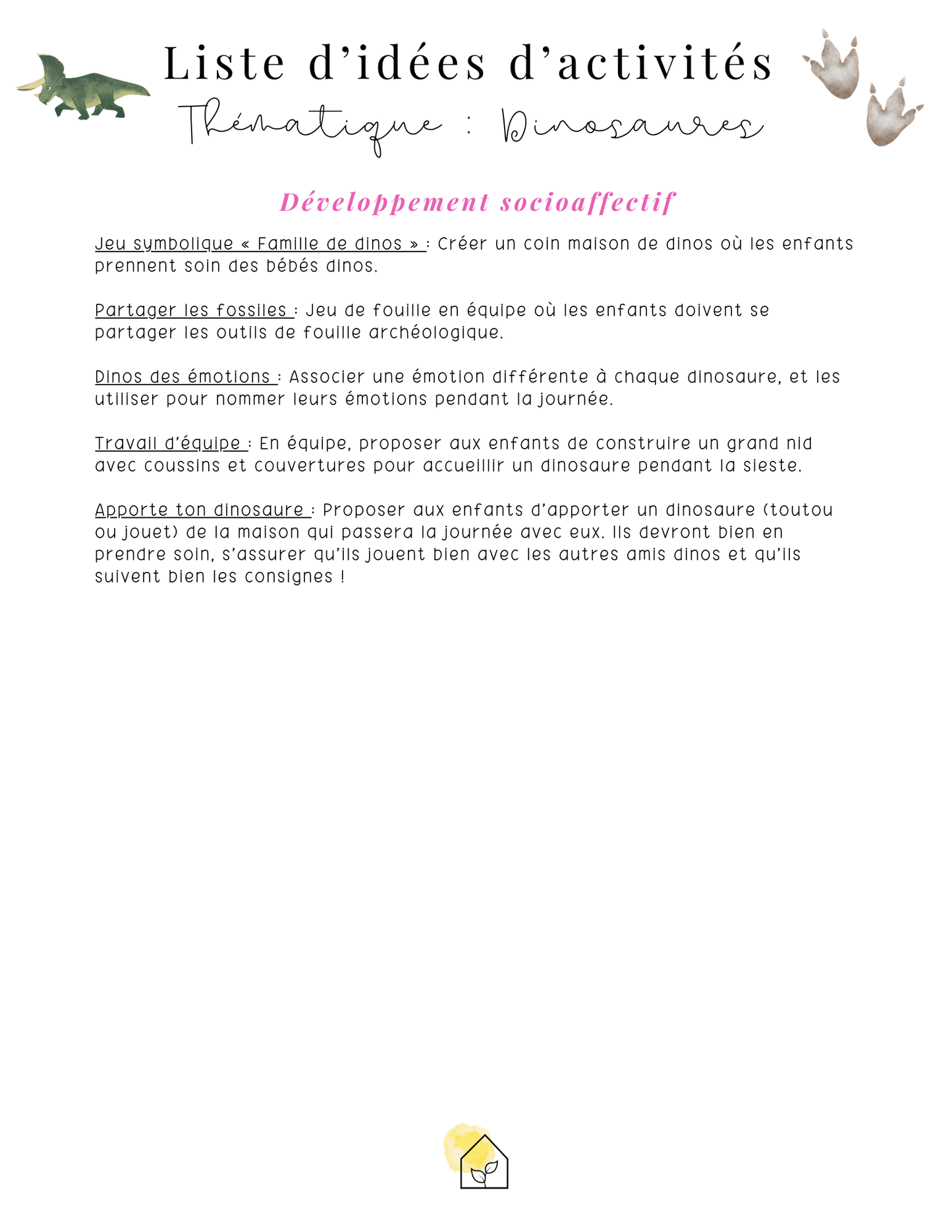 Les dinosaures | Thématique