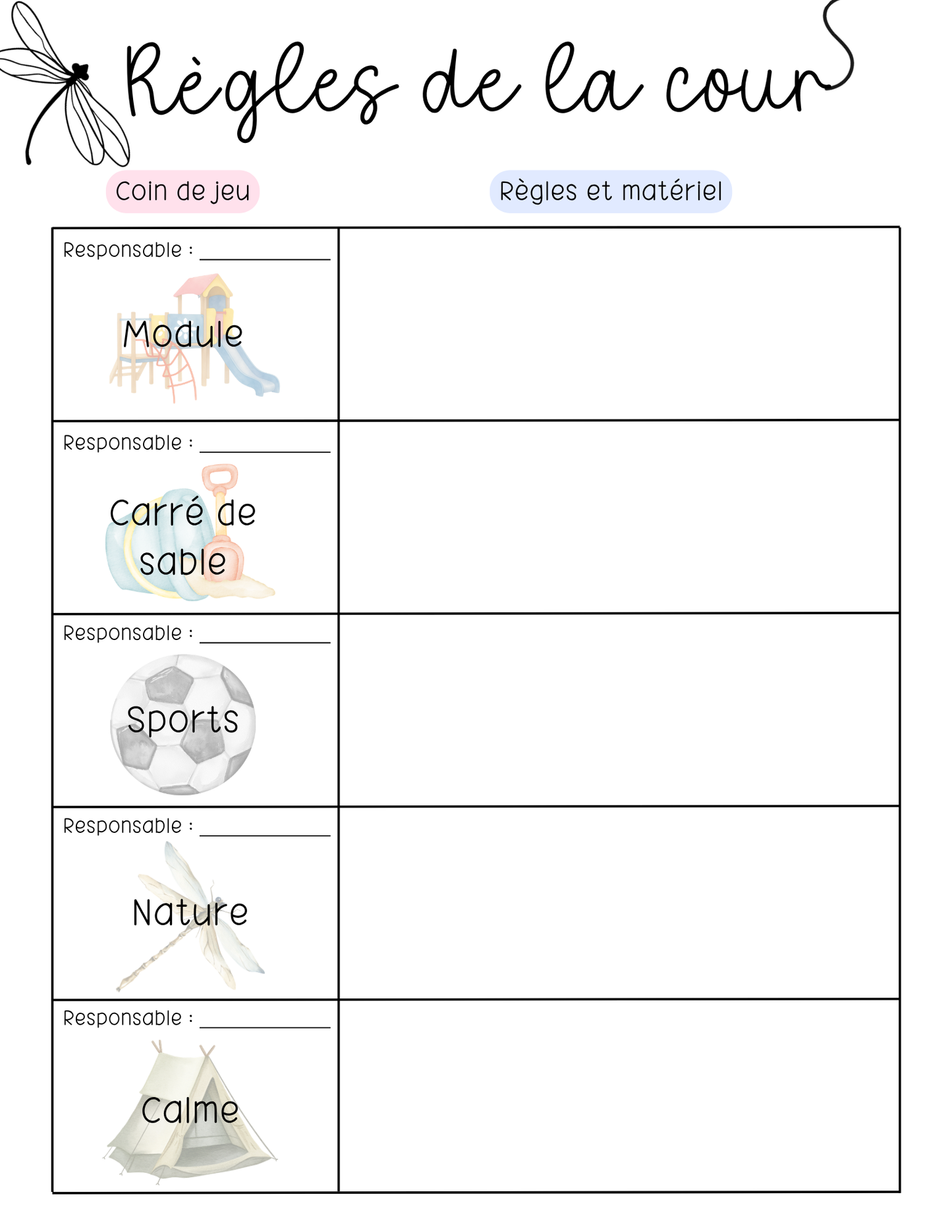 Cartable d'été | Pages d'organisation