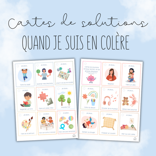 Cartes de solutions - Quand je suis en colère