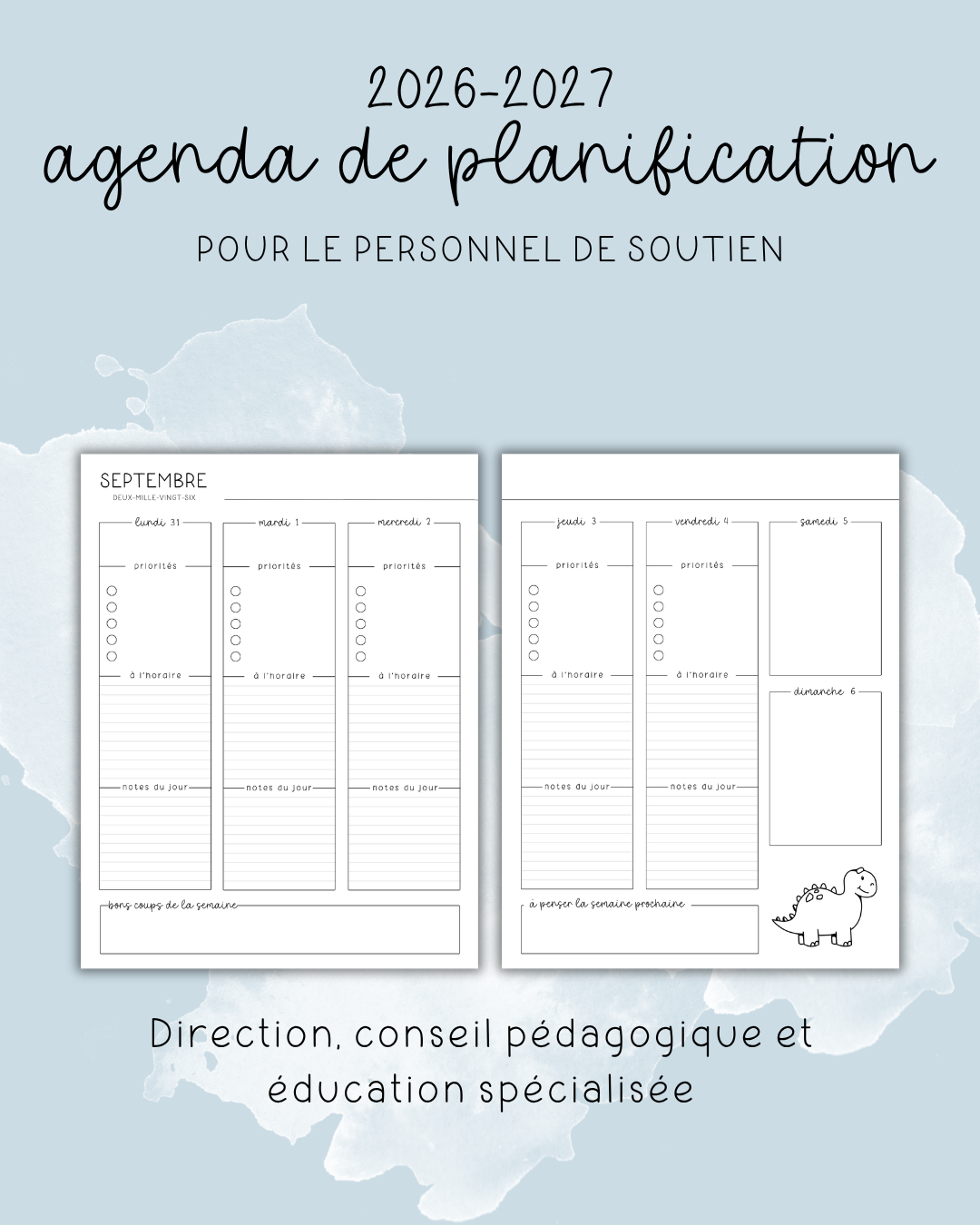 Agenda pour le personnel de soutien