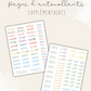 Pages d'autocollants supplémentaires