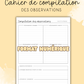 NUMÉRIQUE - Cahier de compilation des observations