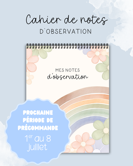 Cahier de notes d'observation