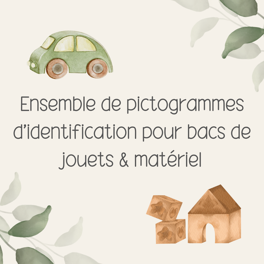 Identification pour bacs de jouets & matériel | Pictogrammes