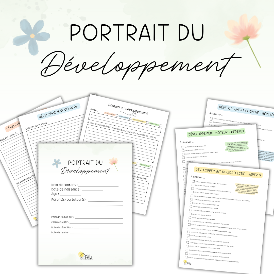 Portrait du développement - Modèle vierge et exemples